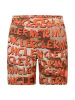 Moncler Enfant short de bain élastiqué à logo imprimé - Orange - thumbnail