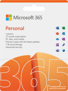 Microsoft 365 Personal Kantoorsuite 1 licentie(s) Meertalig 1 jaar