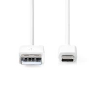 Nedis CCGB60600WT10 Usb-kabel Usb 2.0 Usb-a Male Usb-c™ Male 480 Mbps Vernikkeld 1.00 M Rond Pvc Wit Doos - thumbnail