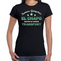 Famous gangster El Chapo tekst verkleed t-shirt  / kostuum zwart voor dames 2XL  - - thumbnail