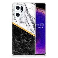 OPPO Find X5 Pro TPU Siliconen Hoesje Marmer Wit Zwart - Origineel Cadeau Man