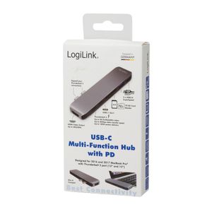 LogiLink UA0302 laptop dock & poortreplicator USB 3.2 Gen 1 (3.1 Gen 1) Type-C Aluminium, Zwart