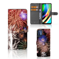 Motorola Moto G9 Plus Wallet Case met Pasjes Vuurwerk - thumbnail