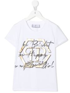 Philipp Plein Junior t-shirt en coton à imprimé graphique - Blanc