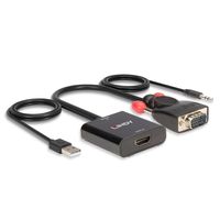 LINDY VGA Adapter [1x VGA-stekker, Jackplug male 3,5 mm - 1x HDMI-bus, USB 3.2 Gen 1 bus A (USB 3.0)] 38284 - thumbnail