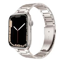 By Qubix - Stalen schakelband - Starlight/Sterrenlicht - Compatible met Apple watch 38mm / 40mm / 41mm / 42mm - Compatible Apple watch bandjes
