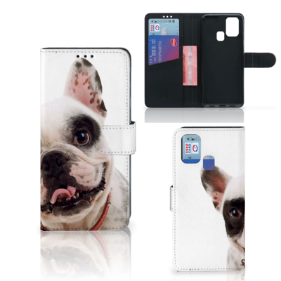 Samsung Galaxy M31 Telefoonhoesje met Pasjes Franse Bulldog