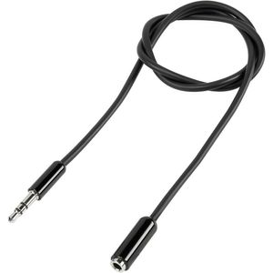 SpeaKa Professional SP-7870688 Jackplug Audio Verlengkabel [1x Jackplug male 3,5 mm - 1x Jackplug female 3,5 mm] 1.00 m Zwart SuperSoft-mantel