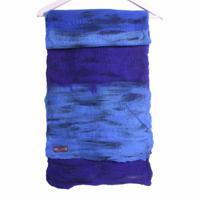 Gevilte Gestreepte Sjaal (Blauw/Lichtblauw)