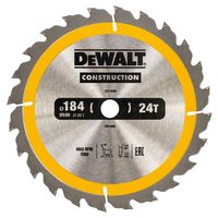 DeWalt Accessoires Cirkelzaagblad 184x16x24t, positief 16°, kerf 1,8mm - DT1939-QZ - DT1939-QZ