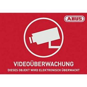 ABUS AU1421 Waarschuwingssticker Camerabewaking Taal Duits (b x h) 74 mm x 52.5 mm