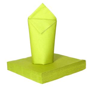 Feest servetten - 25x - limegroen - 2 laags - 33x33cm