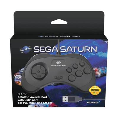 Retro-Bit Sega Saturn Usb Controller Black - Accessoires (7350002936924)