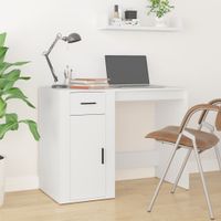 Bureau 100x49x75 cm bewerkt hout wit - thumbnail