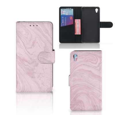 Sony Xperia Z2 Bookcase Marble Pink - Origineel Cadeau Vriendin