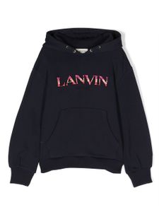 Lanvin Enfant hoodie en coton à patch logo - Bleu