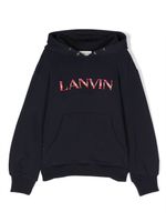 Lanvin Enfant hoodie en coton à patch logo - Bleu - thumbnail