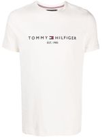 Tommy Hilfiger logo-print cotton T-shirt - Tons neutres