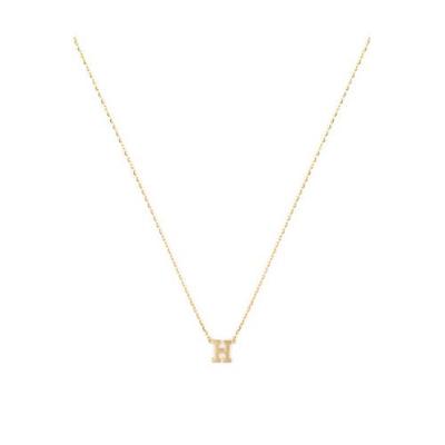 Isabel Bernard 14 karaat gouden ketting letter H - IB1001187-H