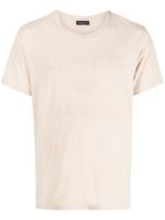 Emporio Armani t-shirt à logo brodé - Marron