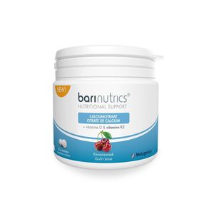 BariNutrics Calciumcitraat + K2 Kerssmaak 90 Kauwtabletten