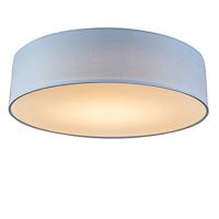 QAZQA - Modern Plafondlamp blauw 40 cm incl. LED - Drum LED | Woonkamer | Slaapkamer | Keuken - Stof Rond - (niet vervangbare) led LED inbegrepen - Max. 1 x 20 Watt
