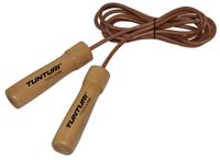 Tunturi Springtouw Pro l leer l houten handvatten l 275 cm l bruin - thumbnail