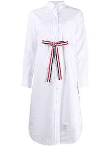 Thom Browne robe-chemise Oxford à ceinture en ruban gros-grain - Blanc