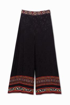 Wijde broek van viscose - BLACK - 38