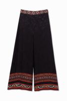 Wijde broek van viscose - BLACK - 38