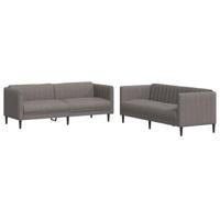 vidaXL 2-delige Loungeset stof taupe, bankenset, tv-stoel, fauteuil, sofa, stoffen bank, beklede bank, stoffen bank, loungebank, woonkamermeubilair