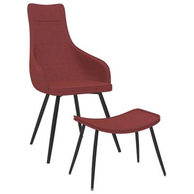 Vidaxl Fauteuil Met Voetenbank Stof Wijnrood