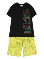 Moschino Kids ensemble haut-short à logo imprimé - Noir