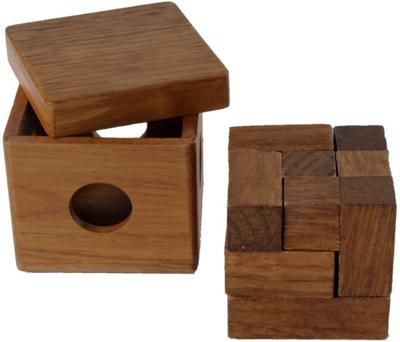 Longfield Games breinbreker IQ-puzzel junior 7 x 7 cm hout bruin
