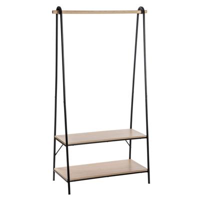 Kledingrek - Metaal - Garderobe rek - Planken en Kledingstang - Zwart - 95,5x46,5x165cm Kledingrek - Metaal - Garderobe rek - Planken en Kledingstang - Zwart - 95,5x46,5x165cm