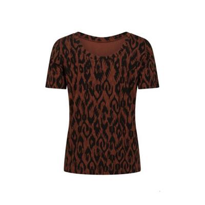 Tramontana T-shirt met all over print bruin/zwart
