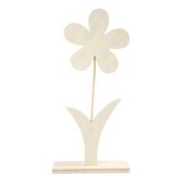 Creativ Company Houten Bloem met Voet, 26cm - thumbnail