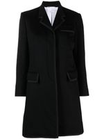 Thom Browne manteau long à bords en ruban - Noir