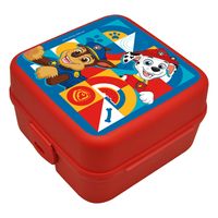 Paw Patrol broodtrommel/lunchbox voor kinderen - rood - kunststof - 14 x 8 cm