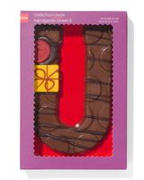 HEMA Handgedecoreerde Chocoladeletter Melk U 200gram
