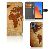 Xiaomi Redmi 12 Flip Cover Wereldkaart - thumbnail