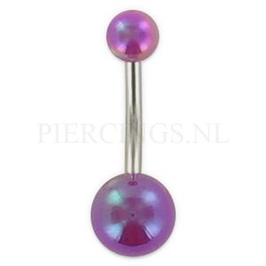 Navelpiercing acryl parelmoer paars