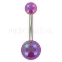 Navelpiercing acryl parelmoer paars - thumbnail