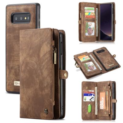 Caseme - vintage 2 in 1 portemonnee hoes - Samsung Galaxy S10e - Bruin