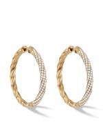 David Yurman anneaux Cable Edge 4 mm en or 18ct sertis de diamants - Argent