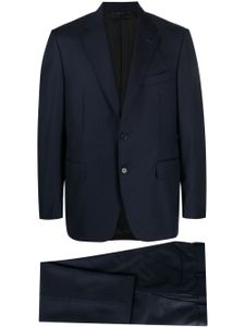 Canali costume rayé à veste à simple boutonnage - Bleu