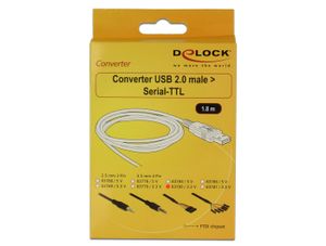 Delock 83785 Converter USB 2.0 male > TTL 6-pins pin header female 1,8 m (3,3 V)