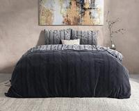 Dekbedovertrek Domingo - Verwarmend Flanel - Antraciet - Lits-jumeaux 240x200 CM - - Flanel, Antraciet - DreamHouse Bedding - Incl. 2 Kussenslopen van 60x70 CM