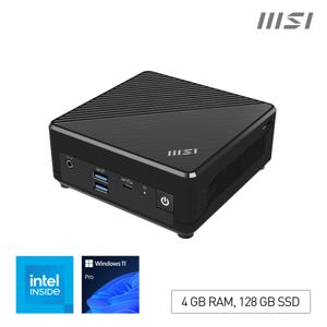 MSI Cubi N ADL-N100 FS 4GB 128GB W11P Intel® N DDR4-SDRAM HDD+SSD Windows 11 Pro Mini PC Zwart