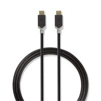 Nedis CCBW64750AT10 USB-kabel 1 m USB 3.2 Gen 2 (3.1 Gen 2) USB C Antraciet